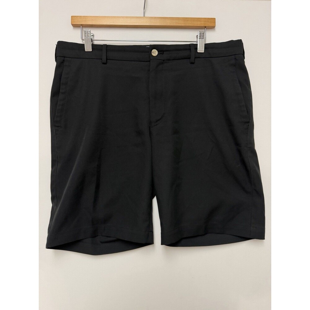 Peter Millar Salem Shorts Mens 34 Black Polyester Chinos Golf Performance